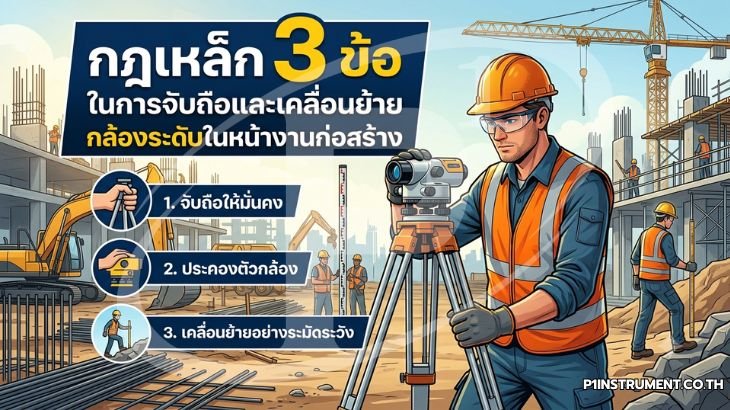 กฎเหล็ก 3 ข้อในการจับถือและเคลื่อนย้ายกล้องระดับในหน้างาน