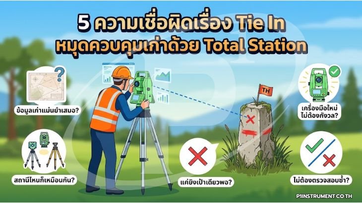 5 ความเชื่อผิดเรื่อง Tie In หมุดควบคุมเก่าด้วย Total Station