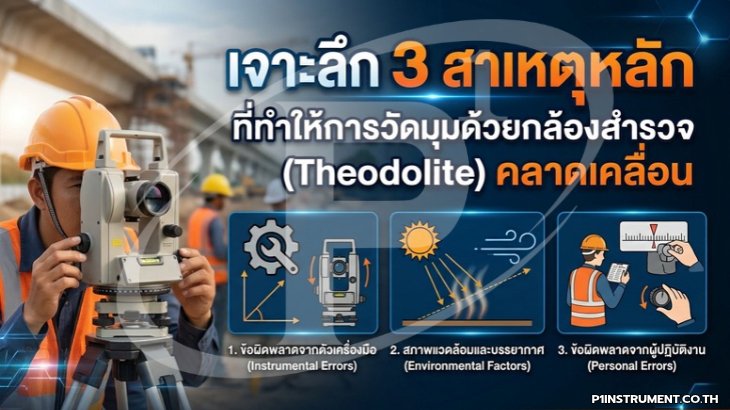 เจาะลึก 3 สาเหตุหลักที่ทำให้การวัดมุมด้วยกล้องสำรวจ (Theodolite) คลาดเคลื่อน