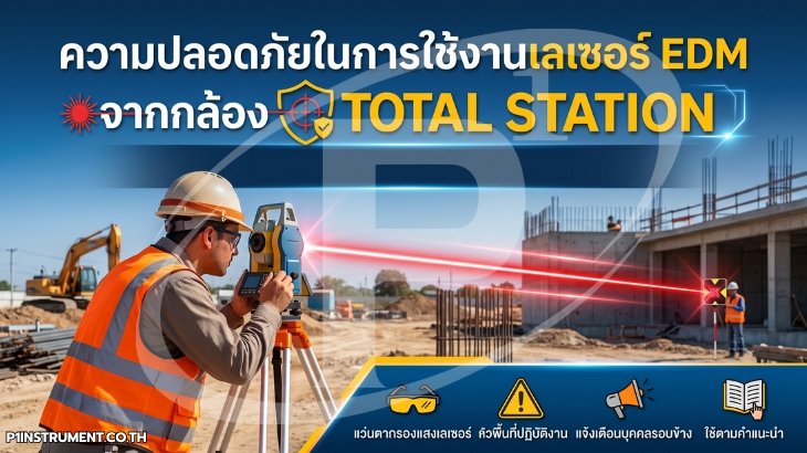 ความปลอดภัยในการใช้งานเลเซอร์ EDM จากกล้อง Total Station