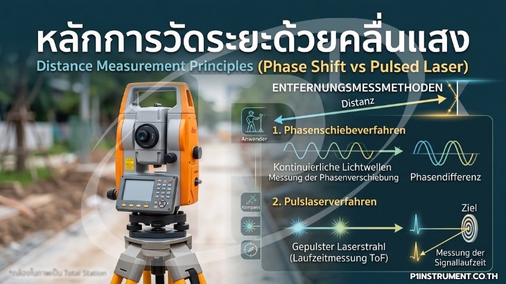 หลักการวัดระยะด้วยคลื่นแสง (Phase Shift vs Pulsed Laser)
