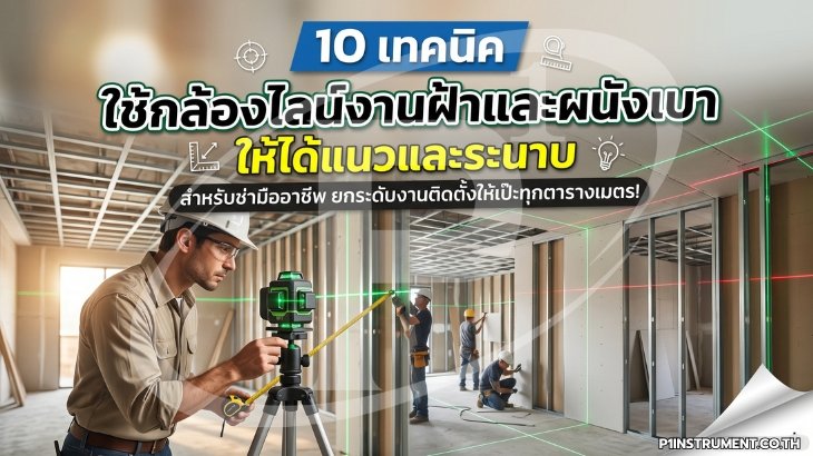 10 เทคนิคใช้กล้องไลน์งานฝ้าและผนังเบาให้ได้แนวและระนาบ