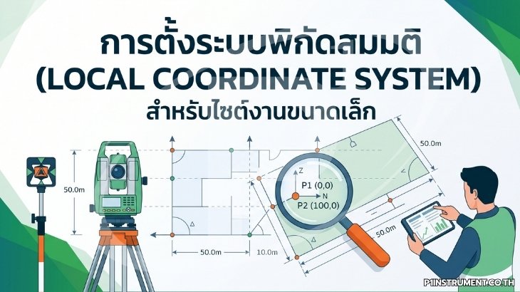 การตั้งระบบพิกัดสมมติ (Local Coordinate System) สำหรับไซต์งานขนาดเล็ก