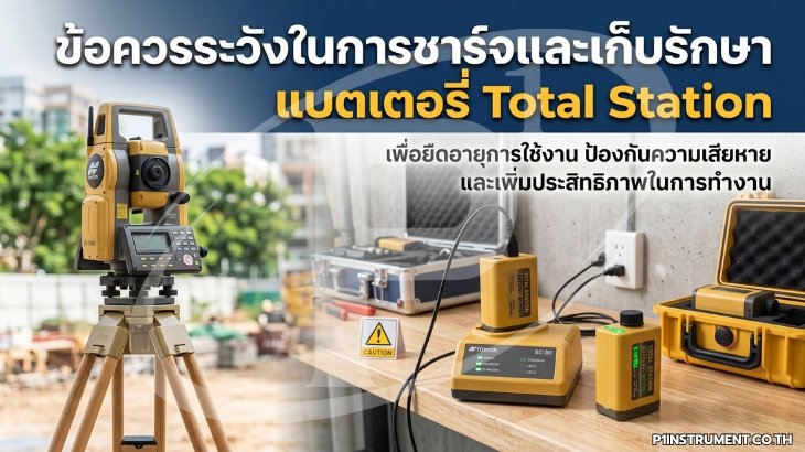 ข้อควรระวังในการชาร์จและเก็บรักษาแบตเตอรี่ Total Station