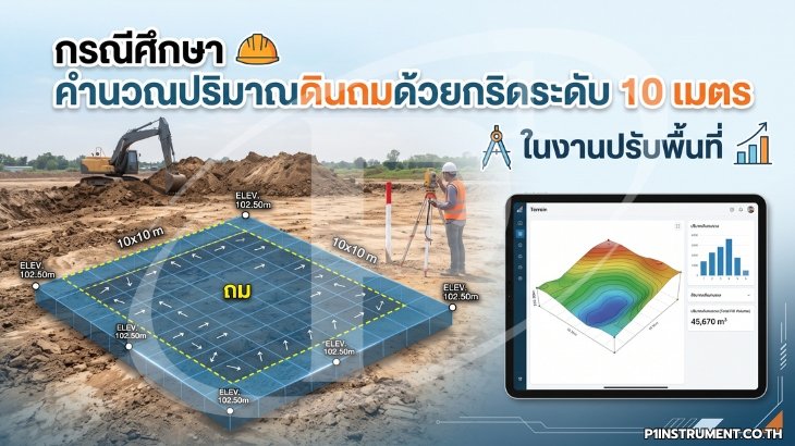 กรณีศึกษา คำนวณปริมาณดินถมด้วยกริดระดับ 10 เมตร ในงานปรับพื้นที่