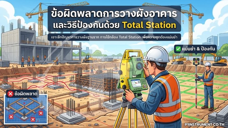 ข้อผิดพลาดการวางผังอาคาร และวิธีป้องกันด้วย Total Station