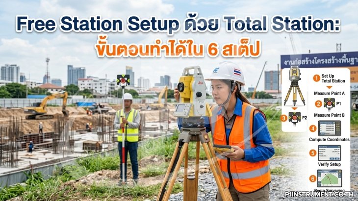 Free Station Setup ด้วย Total Station: ขั้นตอนทำได้ใน 6 สเต็ป