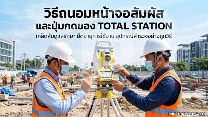 วิธีถนอมหน้าจอสัมผัสและปุ่มกดของ Total Station