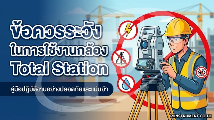 ข้อควรระวังในการใช้งานกล้อง Total Station