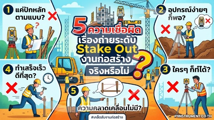 5 ความเชื่อผิดเรื่องถ่ายระดับ Stake Out งานก่อสร้าง จริงหรือไม่