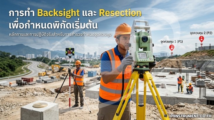 การทำ Backsight และ Resection เพื่อกำหนดพิกัดเริ่มต้น