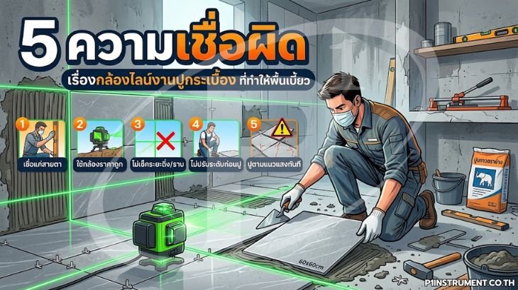 5 ความเชื่อผิดเรื่องกล้องไลน์งานปูกระเบื้อง ที่ทำให้พื้นเบี้ยว