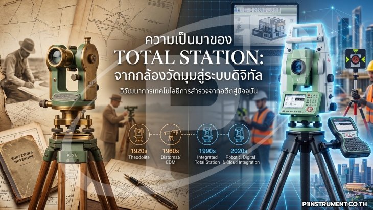 ความเป็นมาของ Total Station: จากกล้องวัดมุมสู่ระบบดิจิทัล