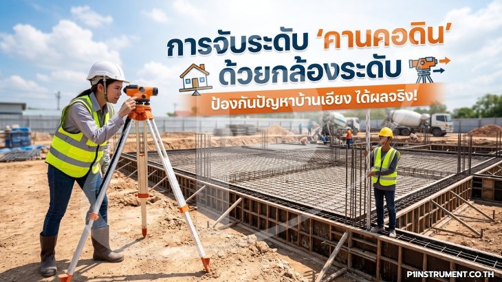 การจับระดับ คานคอดิน ด้วยกล้องระดับ ป้องกันปัญหาบ้านเอียง