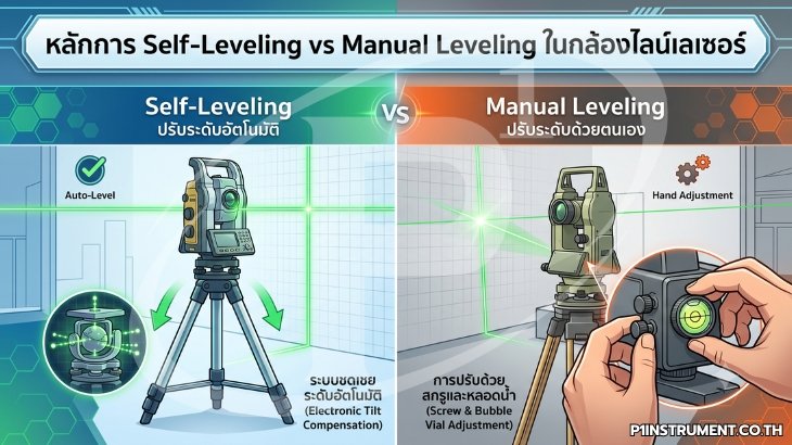 หลักการ Self-Leveling vs Manual Leveling ในกล้องไลน์เลเซอร์