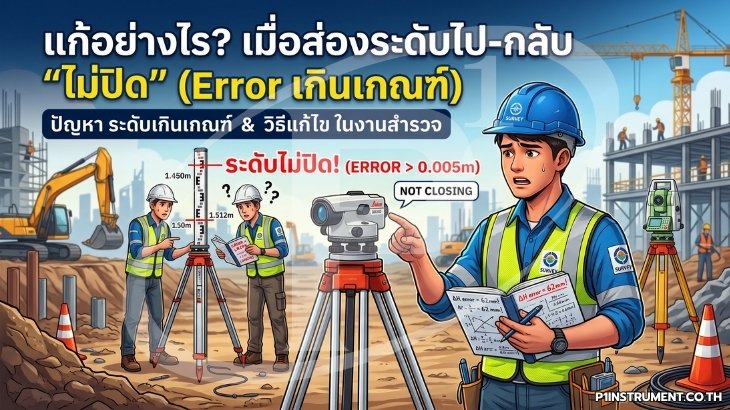 แก้อย่างไร? เมื่อส่องระดับไป-กลับ "ไม่ปิด" (Error เกินเกณฑ์)