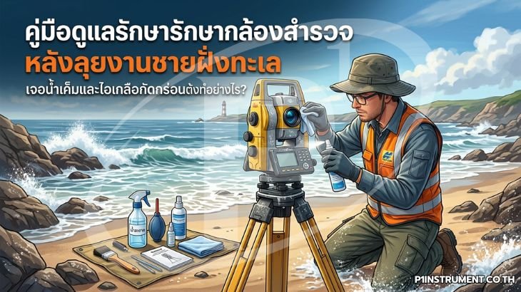 วิธีดูแลรักษากล้องสำรวจหลังลุยงานชายฝั่งทะเล ป้องกันไอเกลือกัดกร่อน