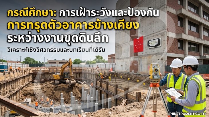 กรณีศึกษา เฝ้าระวังการทรุดตัวอาคารข้างเคียงระหว่างงานขุดดิน