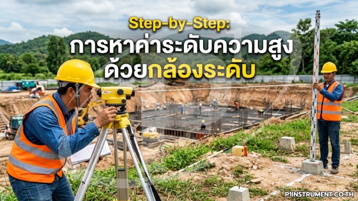 Step-by-Step : การหาค่าระดับความสูงด้วยกล้องระดับ