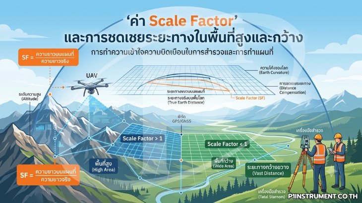 ค่า Scale Factor และการชดเชยระยะทางในพื้นที่สูงและกว้าง
