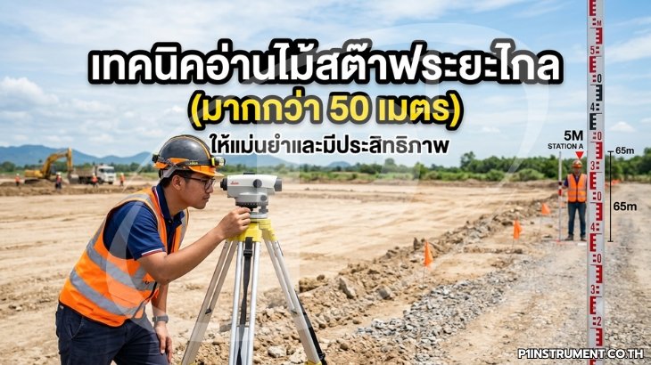 เทคนิคอ่านไม้สต๊าฟระยะไกล (มากกว่า 50 เมตร) ให้แม่นยำ