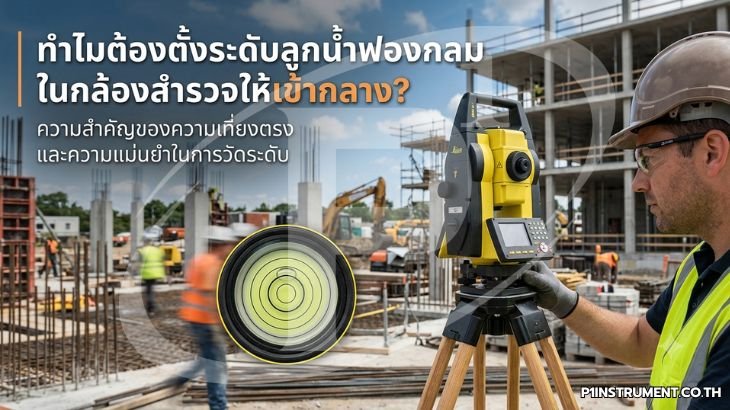ทำไมต้องตั้งระดับลูกน้ำฟองกลมในกล้องสำรวจให้เข้ากลาง?