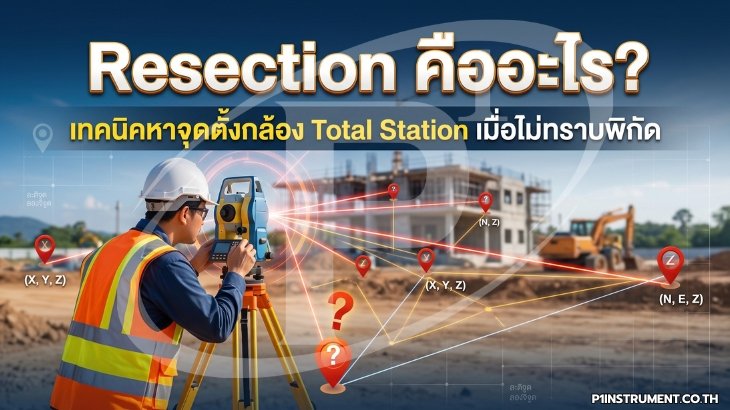 Resection คืออะไร? เทคนิคหาจุดตั้งกล้อง Total Station เมื่อไม่ทราบพิกัด