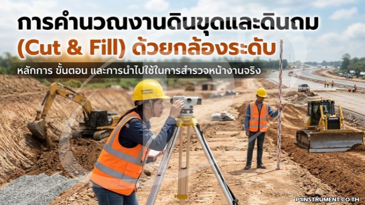 การคำนวณงานดินขุดและดินถม (Cut & Fill) ด้วยกล้องระดับ