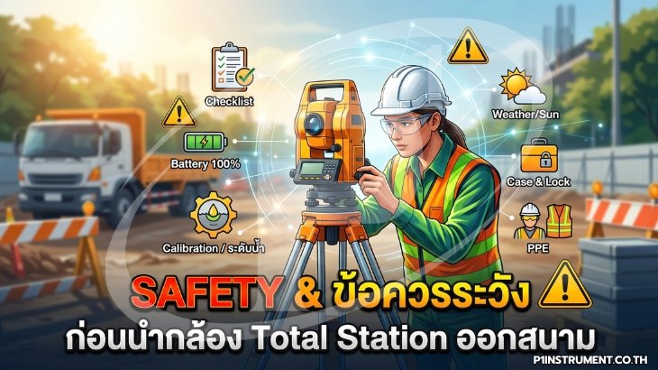 Safety & ข้อควรระวังก่อนนำกล้อง Total Station ออกสนาม