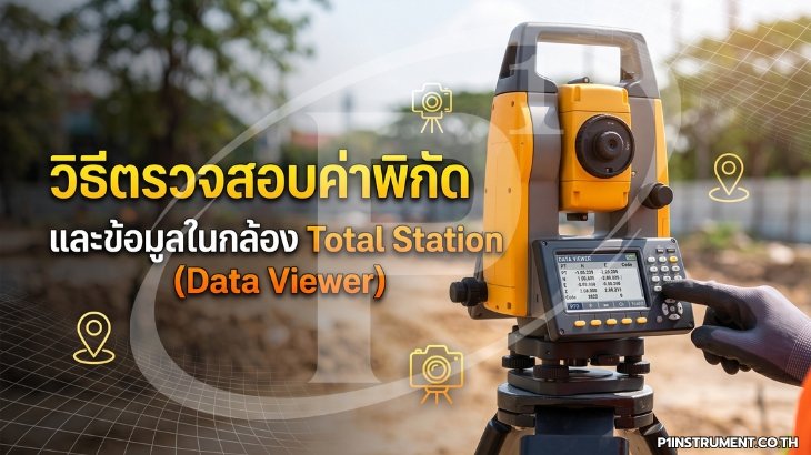 วิธีตรวจสอบค่าพิกัดและข้อมูลในกล้อง Total Station 