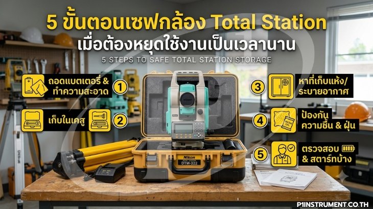 5 ขั้นตอนเซฟกล้อง Total Station เมื่อต้องหยุดใช้งานเป็นเวลานาน