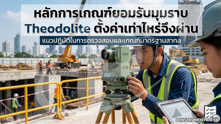 หลักการเกณฑ์ยอมรับมุมราบ Theodolite ตั้งค่าเท่าไหร่จึงผ่าน