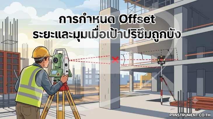 การกำหนด Offset ระยะและมุมเมื่อเป้าปริซึมถูกบัง