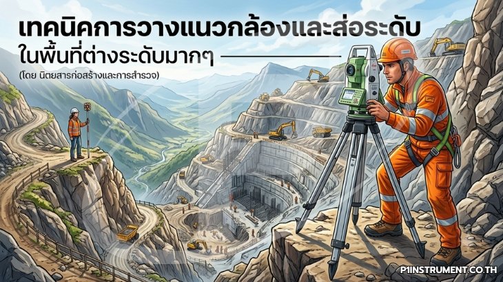 เทคนิคการวางแนวกล้องและส่องระดับ ในพื้นที่ต่างระดับมากๆ
