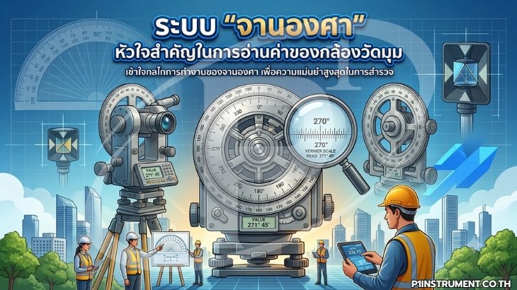 ระบบ "จานองศา"  หัวใจสำคัญในการอ่านค่าของกล้องวัดมุม