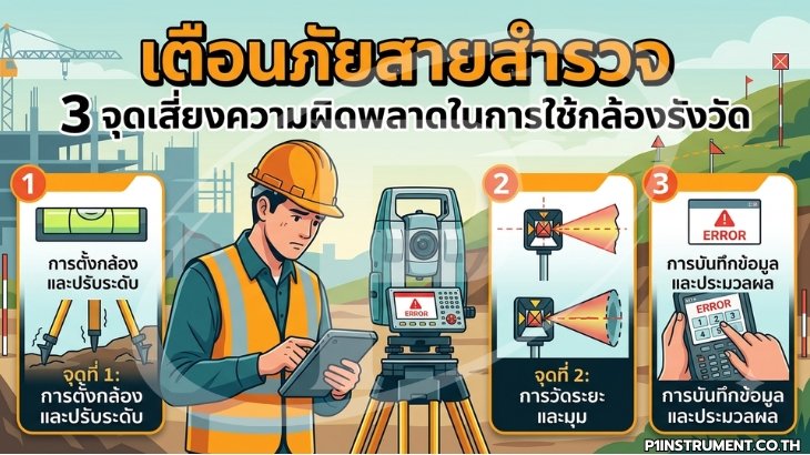 เตือนภัยสายสำรวจ: 3 จุดเสี่ยงความผิดพลาดในการใช้กล้องรังวัด