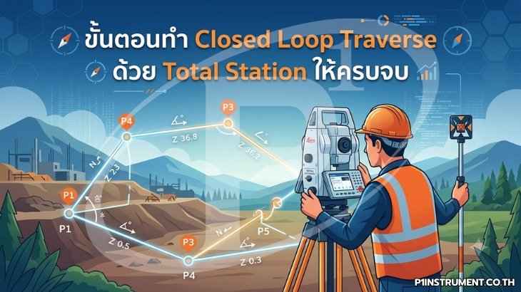 ขั้นตอนทำ Closed Loop Traverse ด้วย Total Station ให้ครบจบ