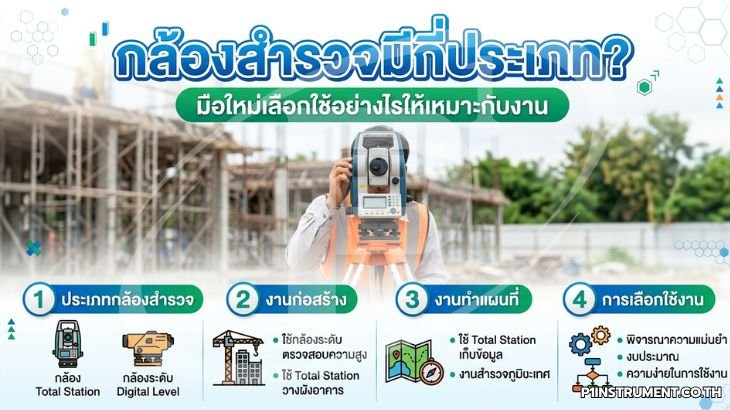 กล้องสำรวจมีกี่ประเภท? มือใหม่เลือกใช้อย่างไรให้เหมาะกับงาน