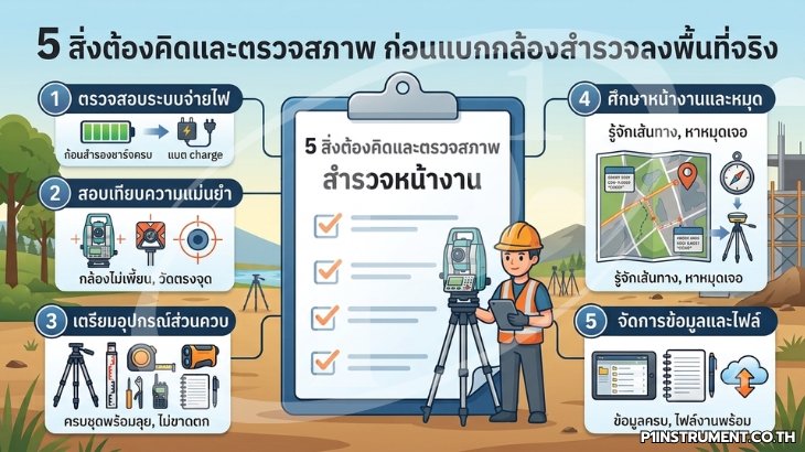 5 สิ่งต้องคิดและตรวจสภาพ ก่อนแบกกล้องสำรวจลงพื้นที่จริง