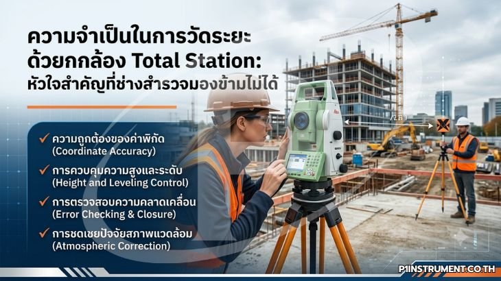 การวัดระยะด้วยกล้อง Total Station: หัวใจสำคัญที่ช่างสำรวจมองข้ามไม่ได้