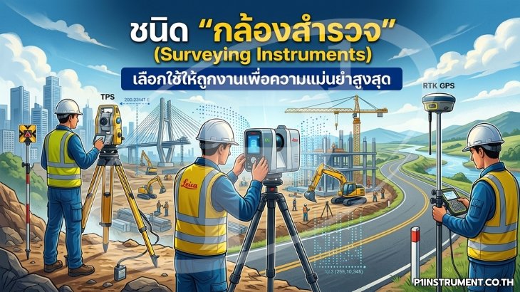 ชนิด "กล้องสำรวจ" (Surveying Instruments): เลือกใช้ให้ถูกงานเพื่อความแม่นยำสูงสุด