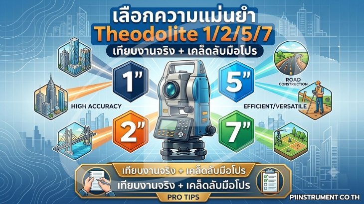 เลือกความแม่นยำ Theodolite 1/2/5/7: เทียบงานจริง + เคล็ดลับมือโปร