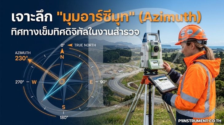 เจาะลึก "มุมอาร์ซีมุท" (Azimuth): ทิศทางเข็มทิศดิจิทัลในงานสำรวจ