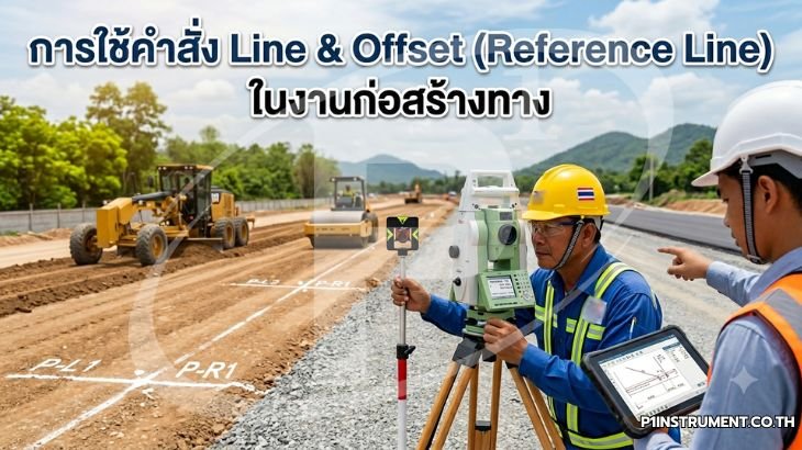 การใช้คำสั่ง Line & Offset (Reference Line) ในงานก่อสร้างทาง