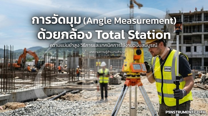การวัดมุม (Angle Measurement) ด้วยกล้อง Total Station