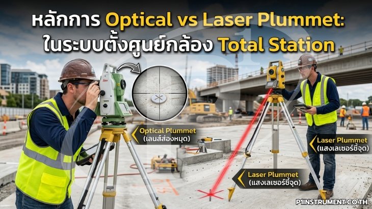 หลักการ Optical vs Laser Plummet: ระบบตั้งศูนย์กล้อง Total Station