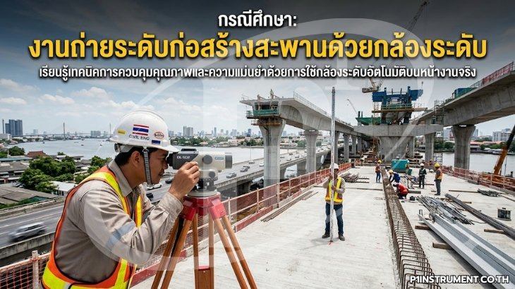 กรณีศึกษา: งานถ่ายระดับก่อสร้างสะพานด้วยกล้องระดับ
