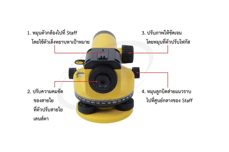 วิธีการใช้กล้องระดับเบื้องต้น