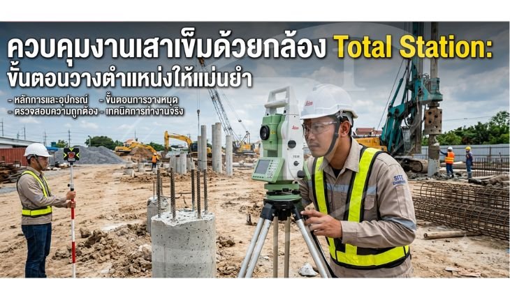 ควบคุมงานเสาเข็มด้วยกล้อง Total Station: ขั้นตอนวางตำแหน่งให้แม่นยำ