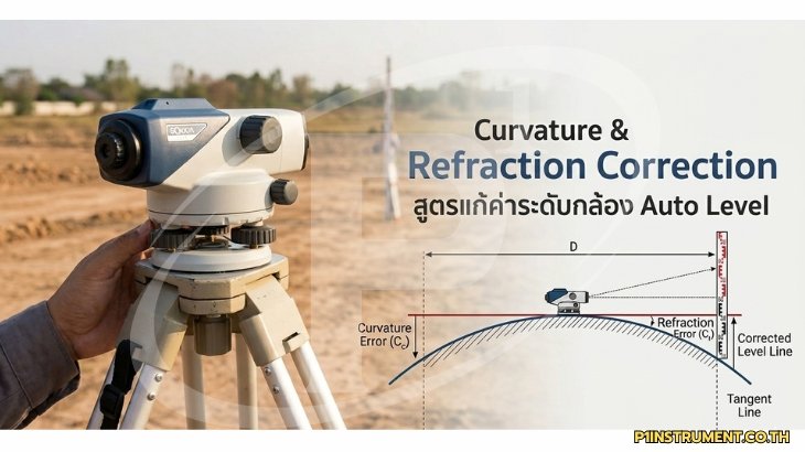 Curvature & Refraction Correction: สูตรแก้ค่าระดับกล้อง Auto Level